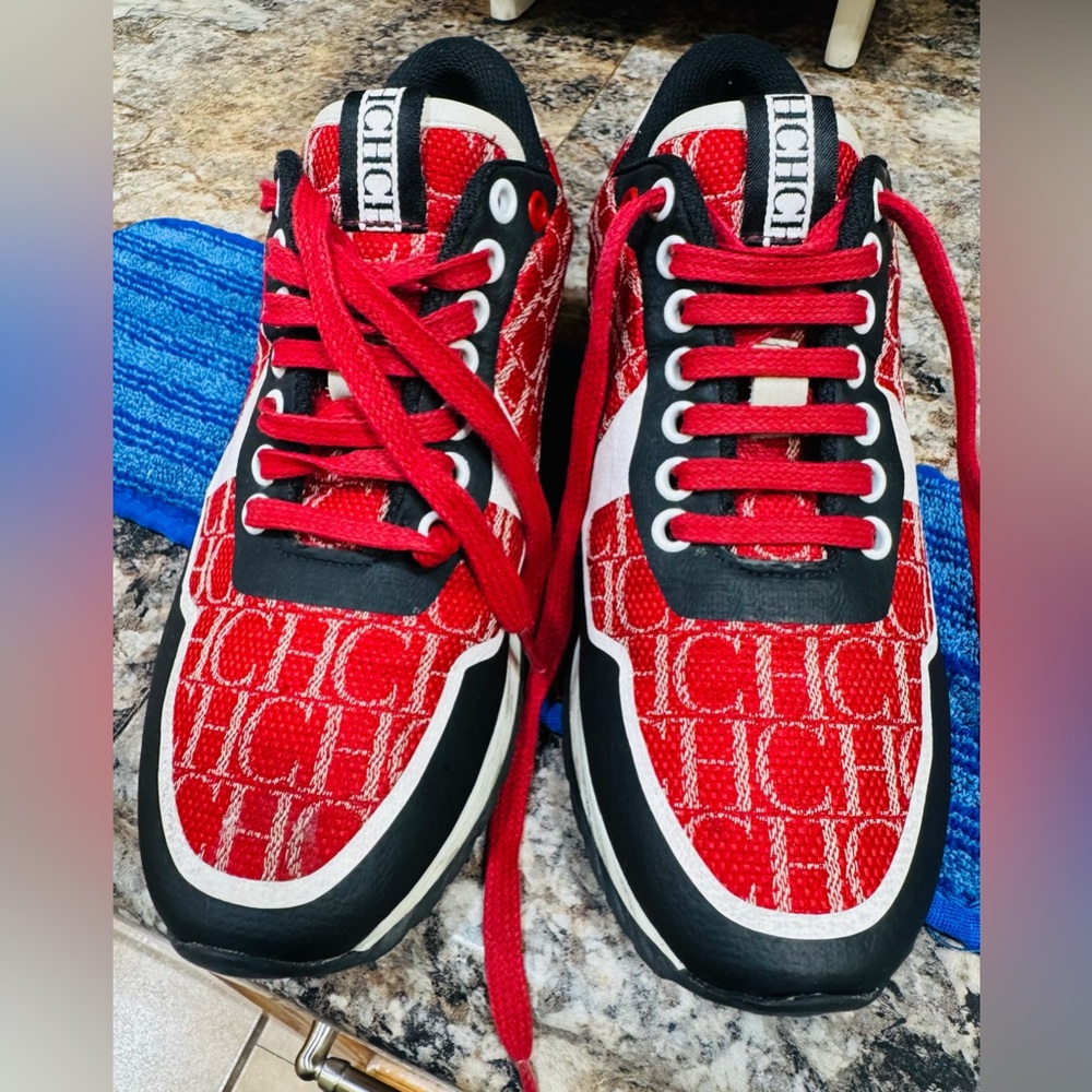 Carolina Herrera Red and Black Athletic Shoes